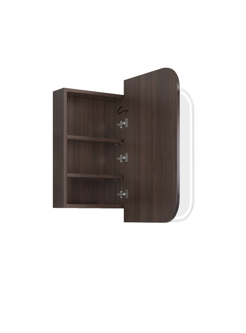 NEWPORT Sable Walnut Front-Lit LED Soft Square Shaving Cabinet (Optional Sizes)