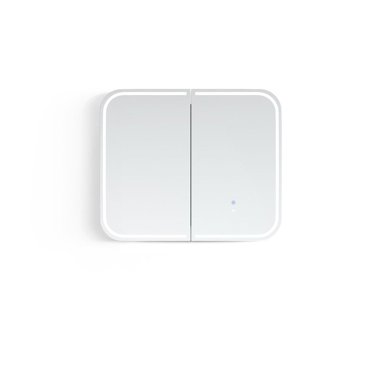 NEWPORT Sable Walnut Front-Lit LED Soft Square Shaving Cabinet (Optional Sizes)