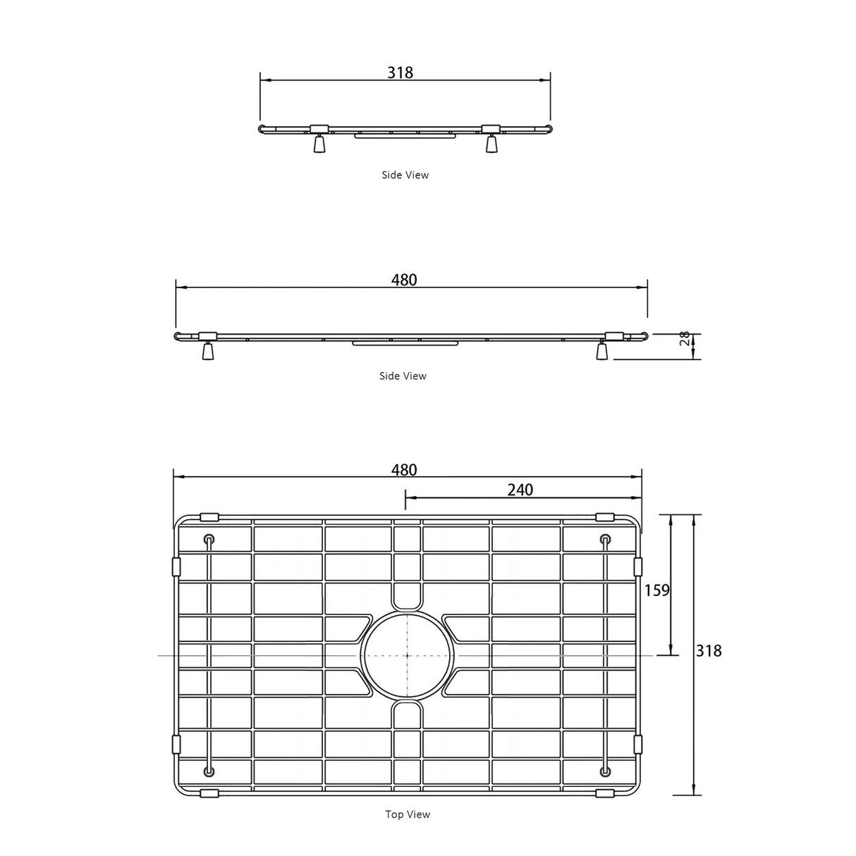 Hampshire Butler Sink 605x455x256 Sink Stainless Steel Protective Grid