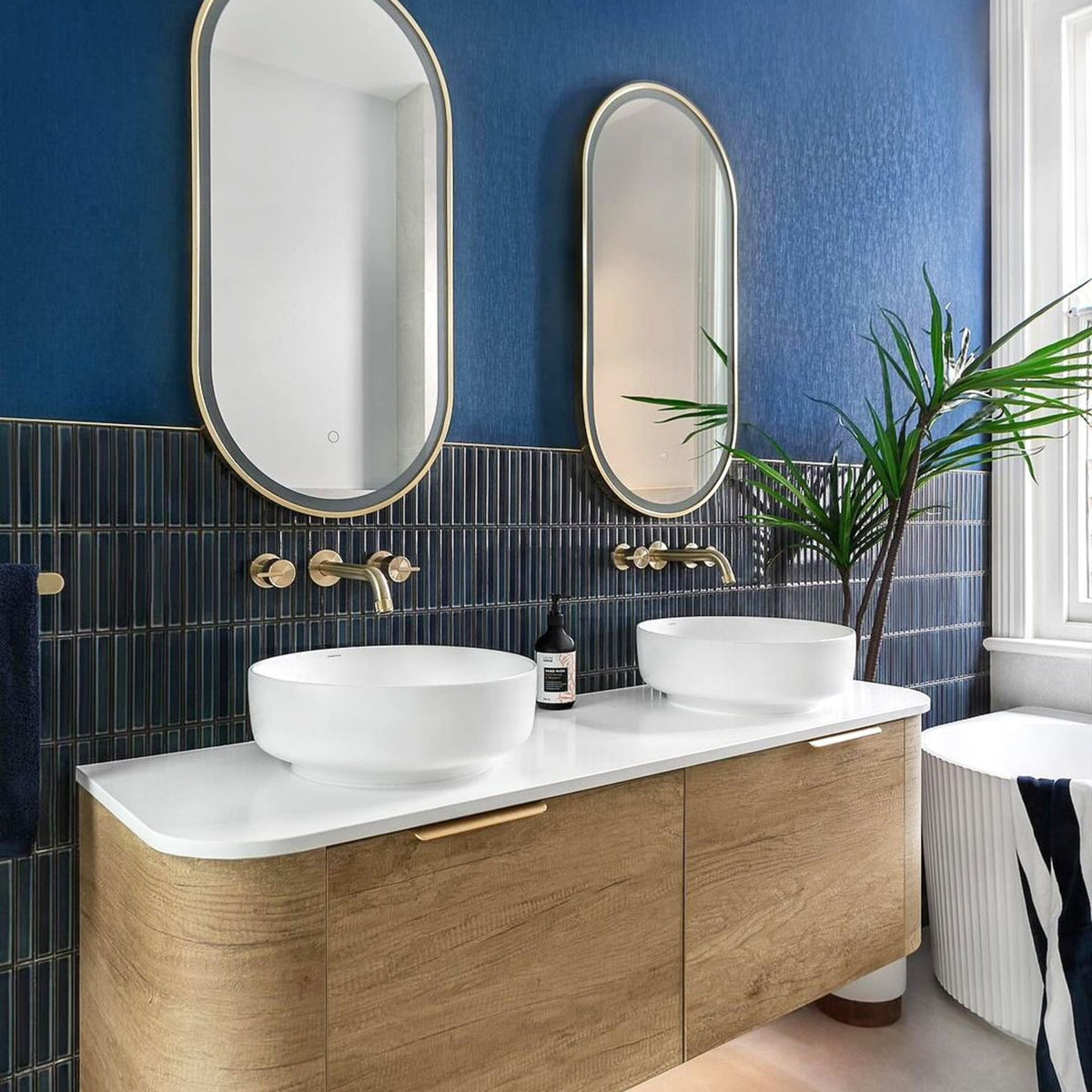 COOGEE Wall Hung Curved Vanity Natural Oak (All Sizes)