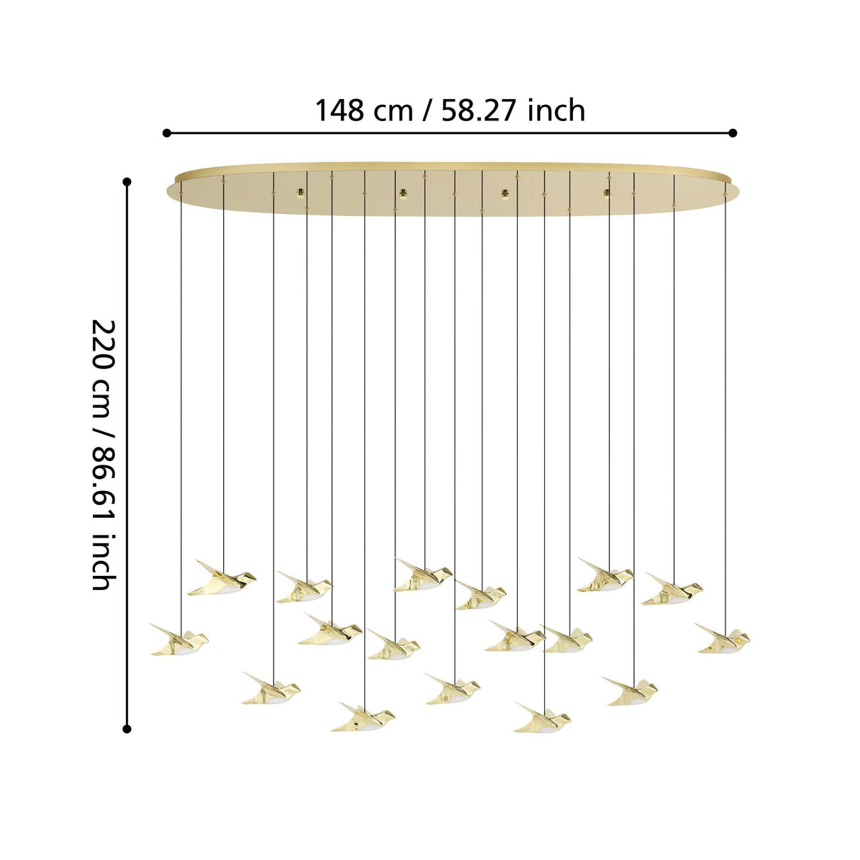 PARATEBUENO Pendant Light 17X3W LED 3000K - Brass