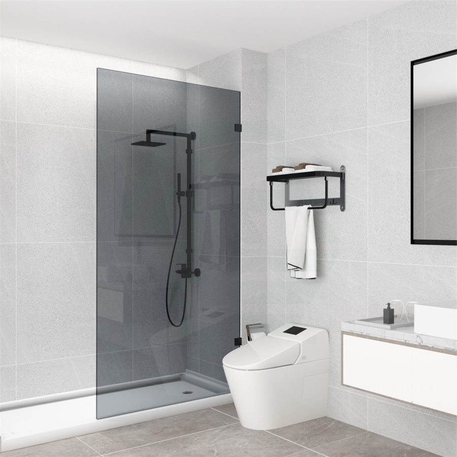 COVEY Frameless Walk-in Single Panel Grey/Tinted Shower Screen