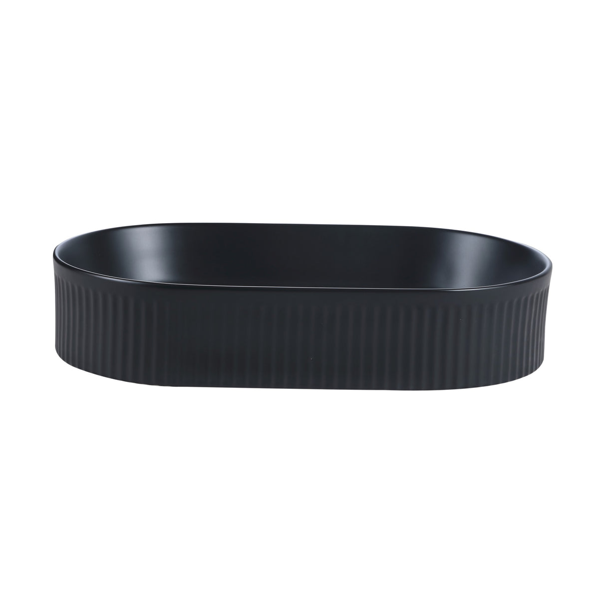 CORA 58 Above Counter Fluted Basin Matte Black (Oval: 580x360x115)