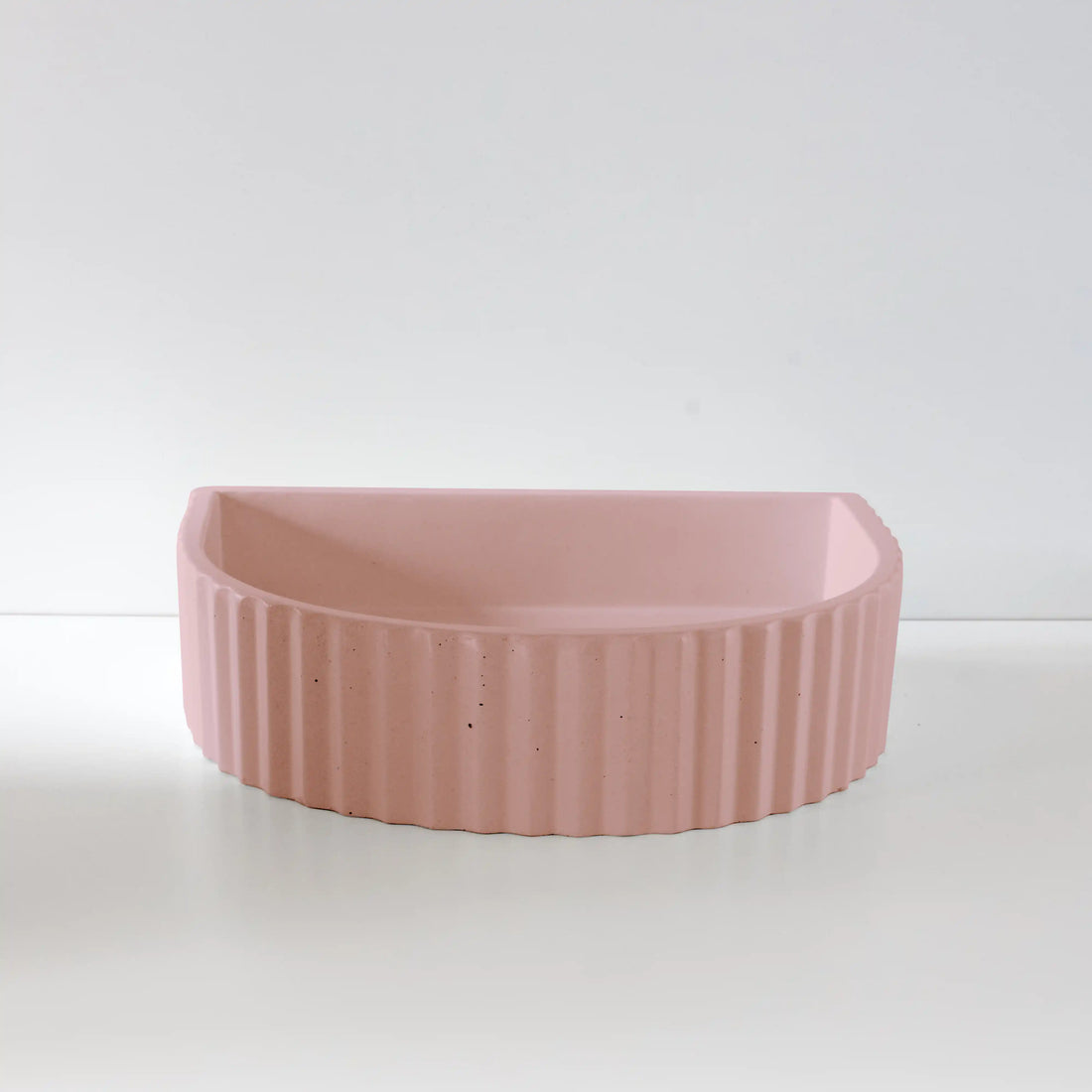 Sticks & Stone Concrete Ribbed Half Moon Basin