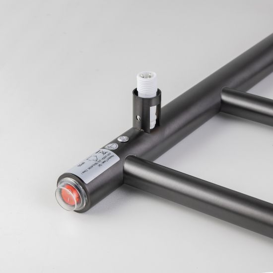 Round Electric Heated Towel Rack 6 Bars - Brushed Gun Metal