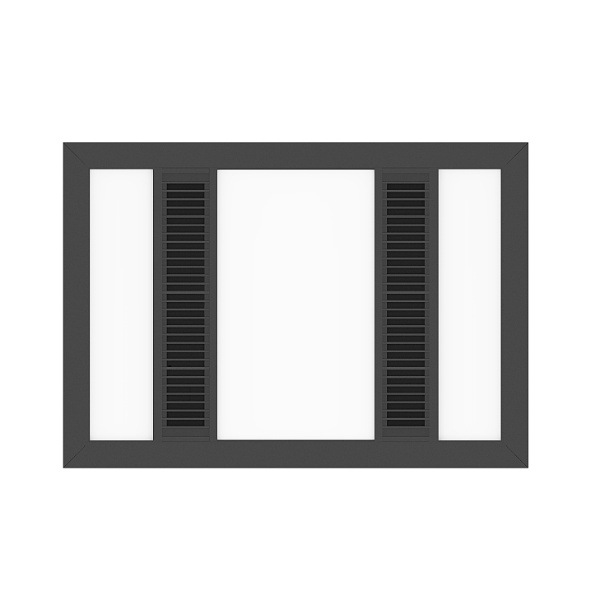 MODURA Slender Black High Extraction Exhaust Fan With Panel Light 24w