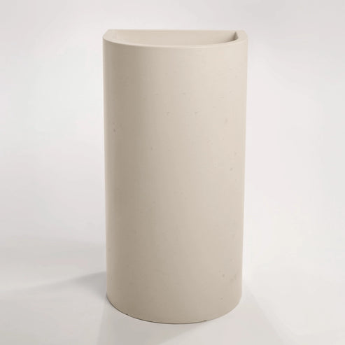 Sticks & Stone Concrete Polished Full Height Half Moon Pedestal Basin