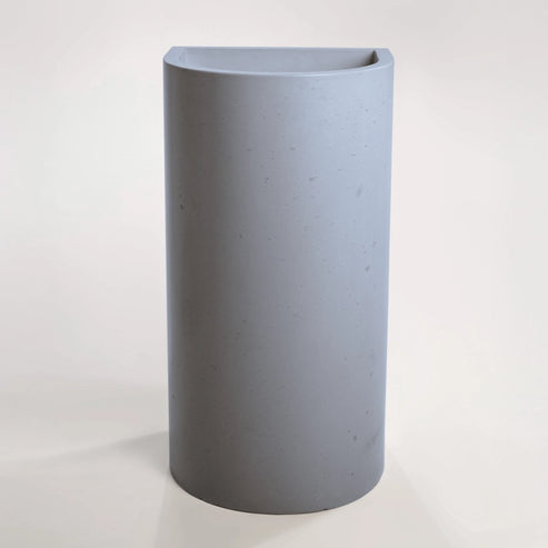 Sticks & Stone Concrete Polished Full Height Half Moon Pedestal Basin