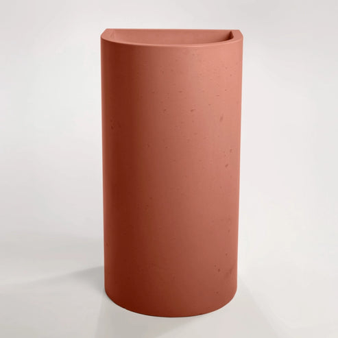 Sticks & Stone Concrete Polished Full Height Half Moon Pedestal Basin