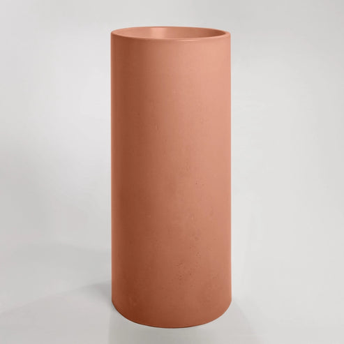Sticks & Stone Concrete Polished Full Height Round Pedestal Basin
