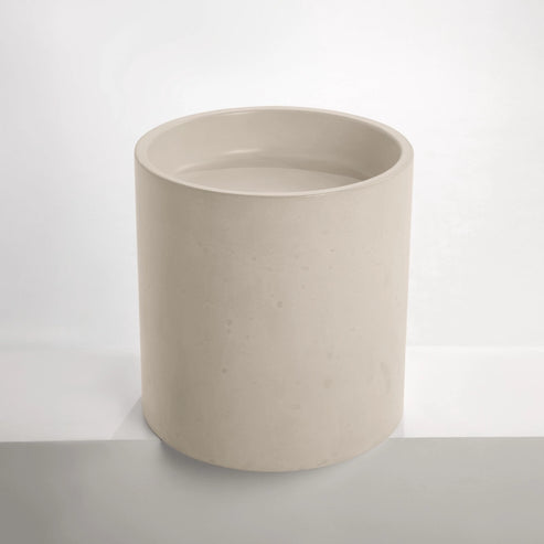 Sticks & Stone Concrete Polished Half Height Round Pedestal Basin