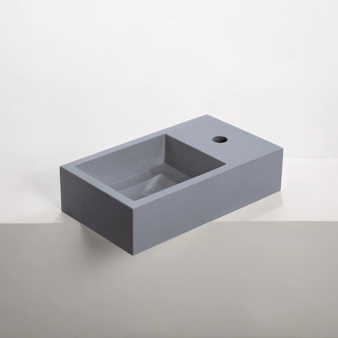 Sticks & Stone Concrete Polished Rectangular Powder Room Basin