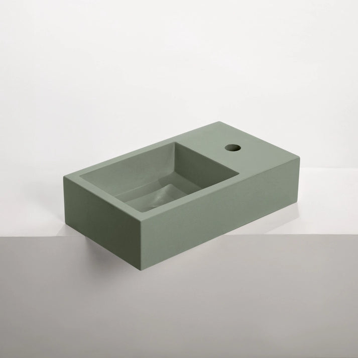 Sticks & Stone Concrete Polished Rectangular Powder Room Basin