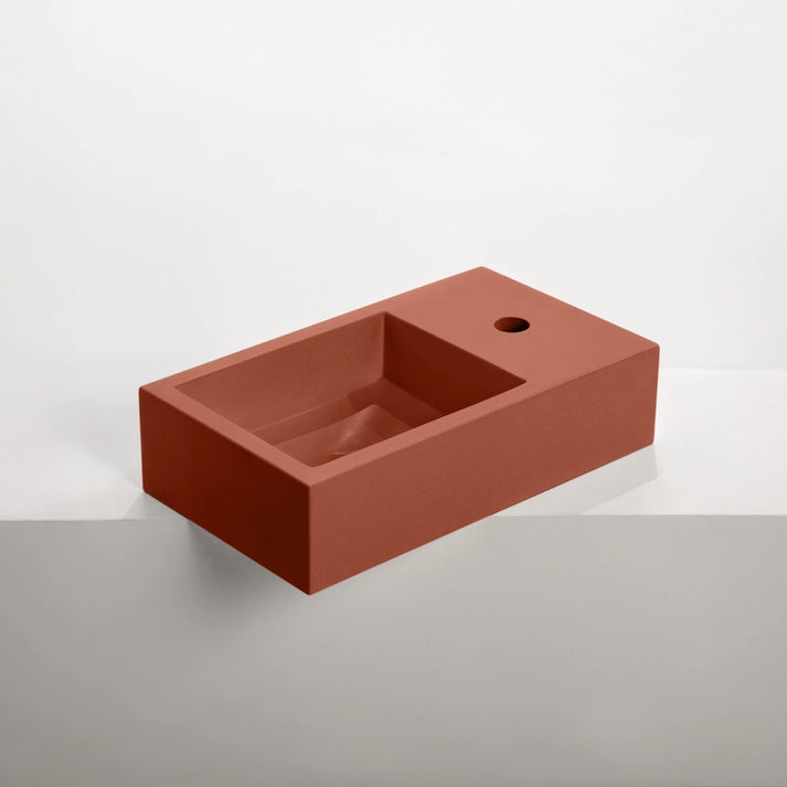 Sticks & Stone Concrete Polished Rectangular Powder Room Basin