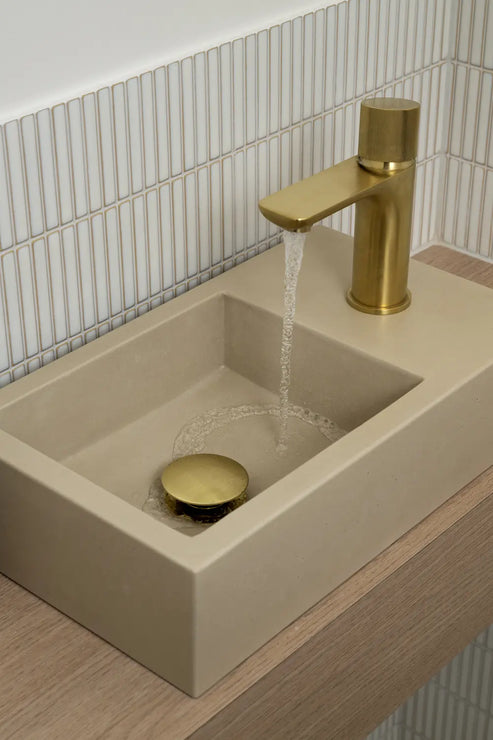 Sticks & Stone Concrete Polished Rectangular Powder Room Basin