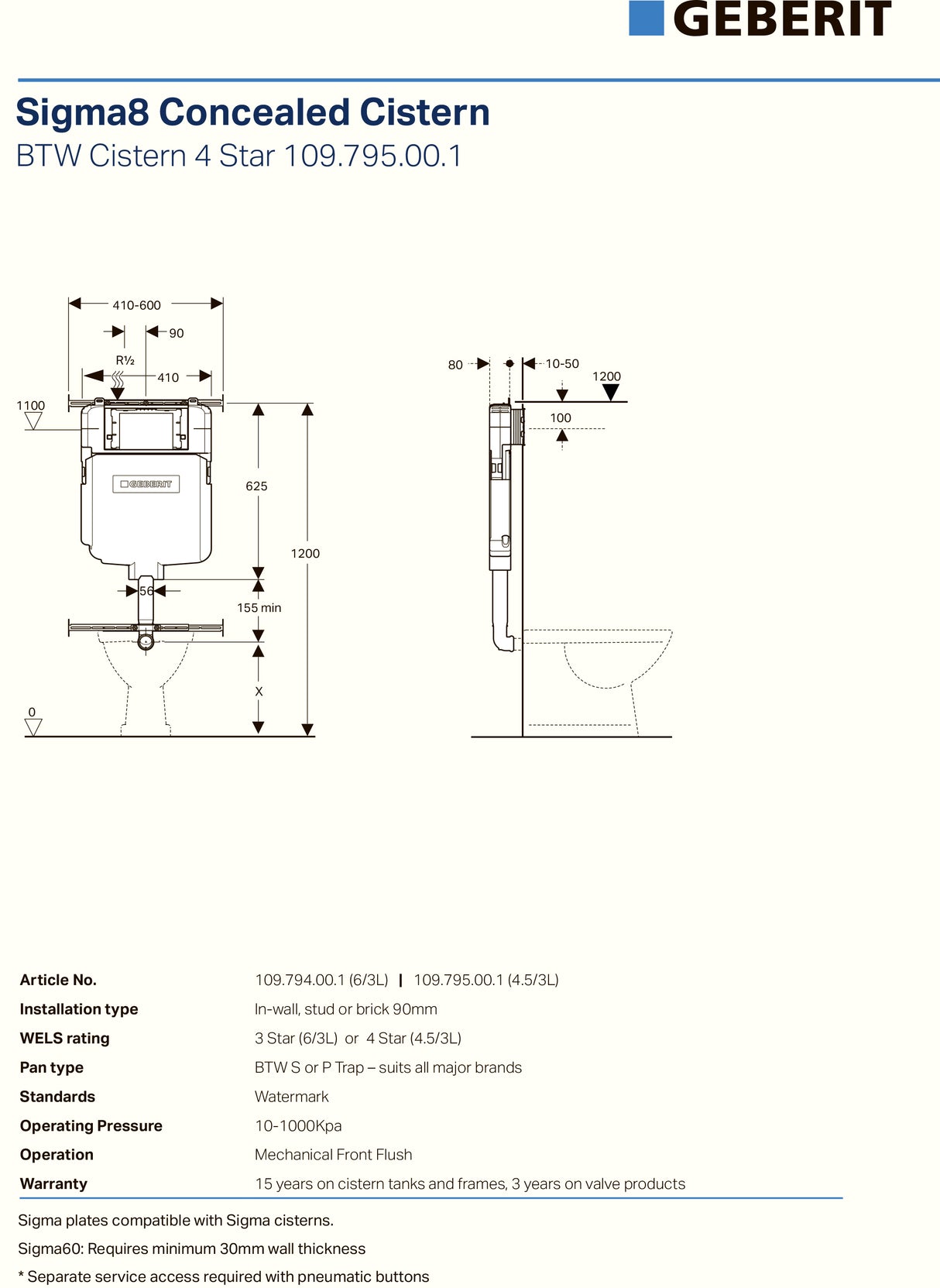 Belbagno Geberit Sigma8 Concealed Cistern