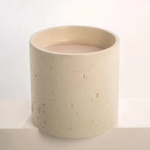 Sticks & Stone Concrete Textured Half Height Round Pedestal Basin