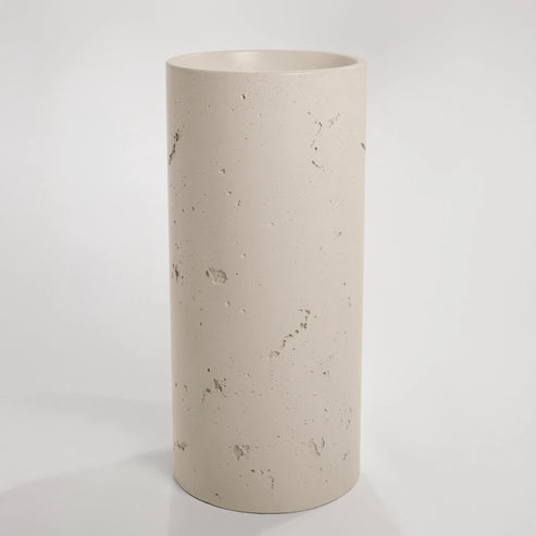 Sticks & Stone Concrete Textured Full Height Round Pedestal Basin