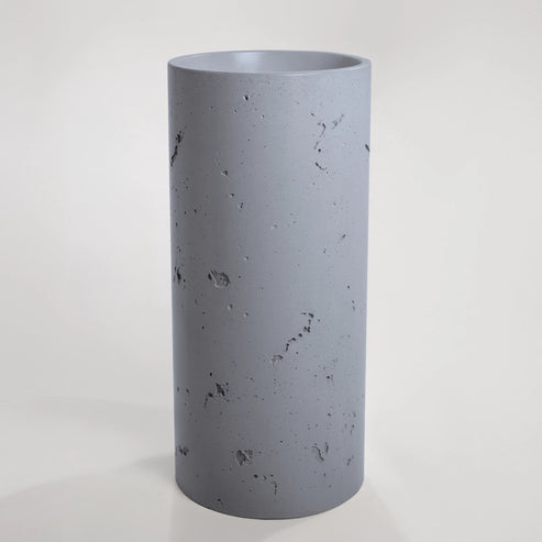 Sticks & Stone Concrete Textured Full Height Round Pedestal Basin