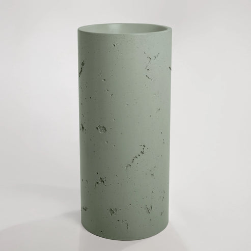 Sticks & Stone Concrete Textured Full Height Round Pedestal Basin