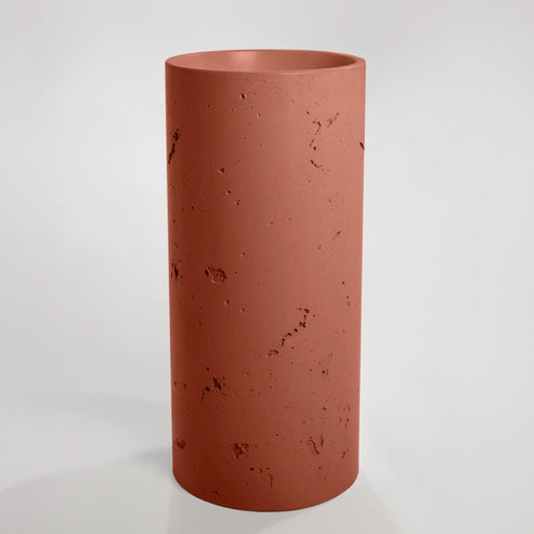 Sticks & Stone Concrete Textured Full Height Round Pedestal Basin