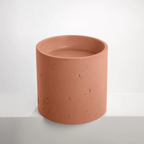 Sticks & Stone Concrete Textured Half Height Round Pedestal Basin