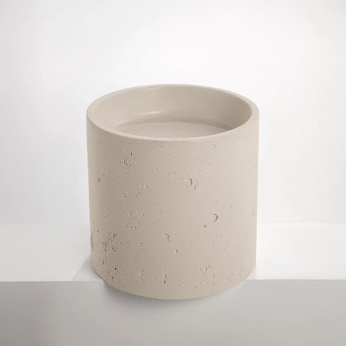 Sticks & Stone Concrete Textured Half Height Round Pedestal Basin