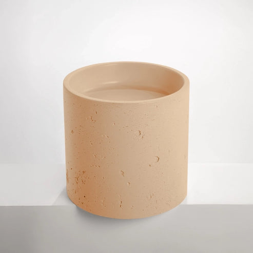 Sticks & Stone Concrete Textured Half Height Round Pedestal Basin