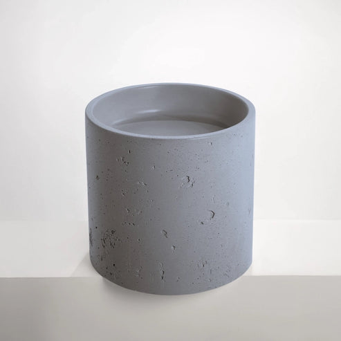 Sticks & Stone Concrete Textured Half Height Round Pedestal Basin