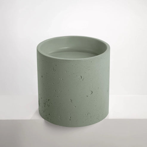 Sticks & Stone Concrete Textured Half Height Round Pedestal Basin