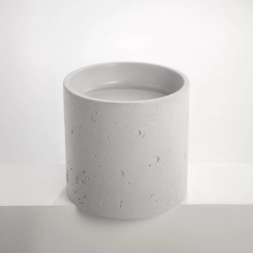 Sticks & Stone Concrete Textured Half Height Round Pedestal Basin