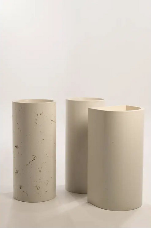 Sticks & Stone Concrete Textured Full Height Round Pedestal Basin