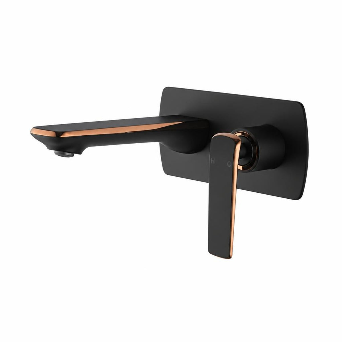 Esperia Wall Mixer With Spout - Black & Rose Gold