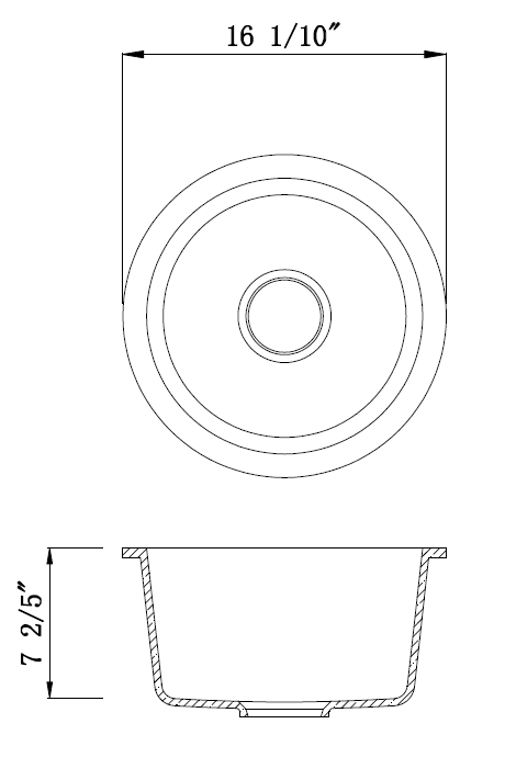 Cora Round Granite Sink (Matte Black)