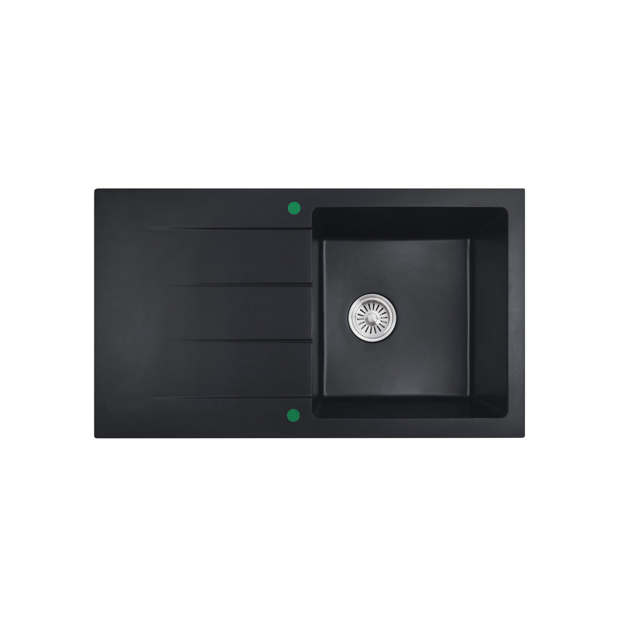 Cora Granite Sink with Drainer (Matte Black)