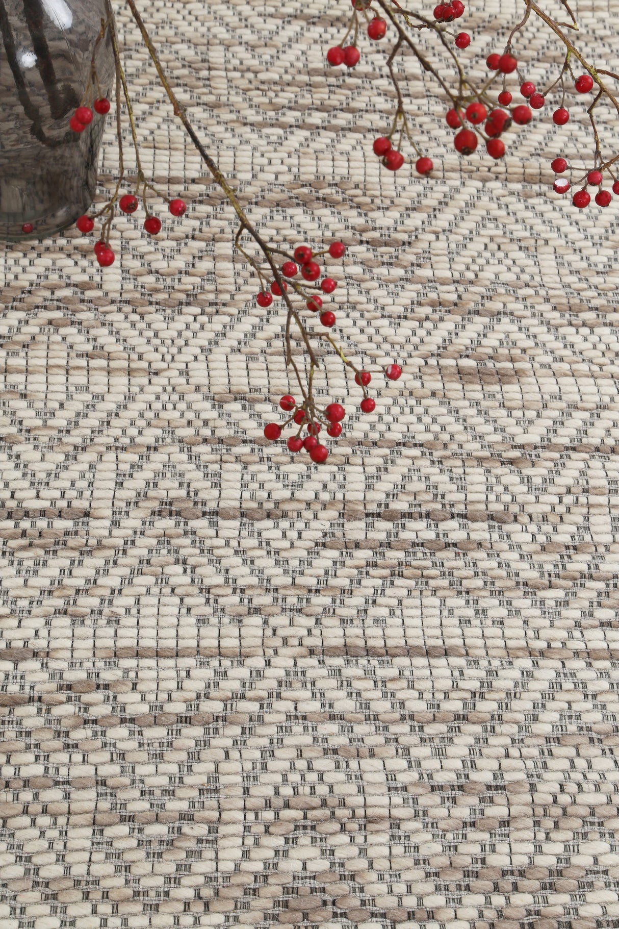 Copacabana Chevron Beige Wool Rug