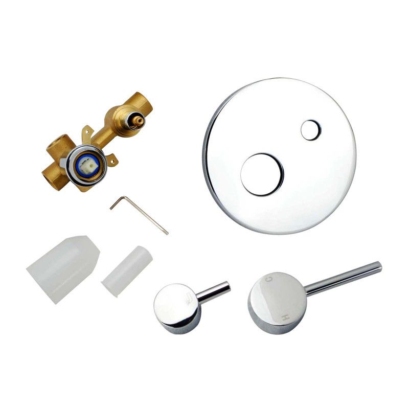 LUCID PIN Round Shower Bath Mixer Diverter - Chrome