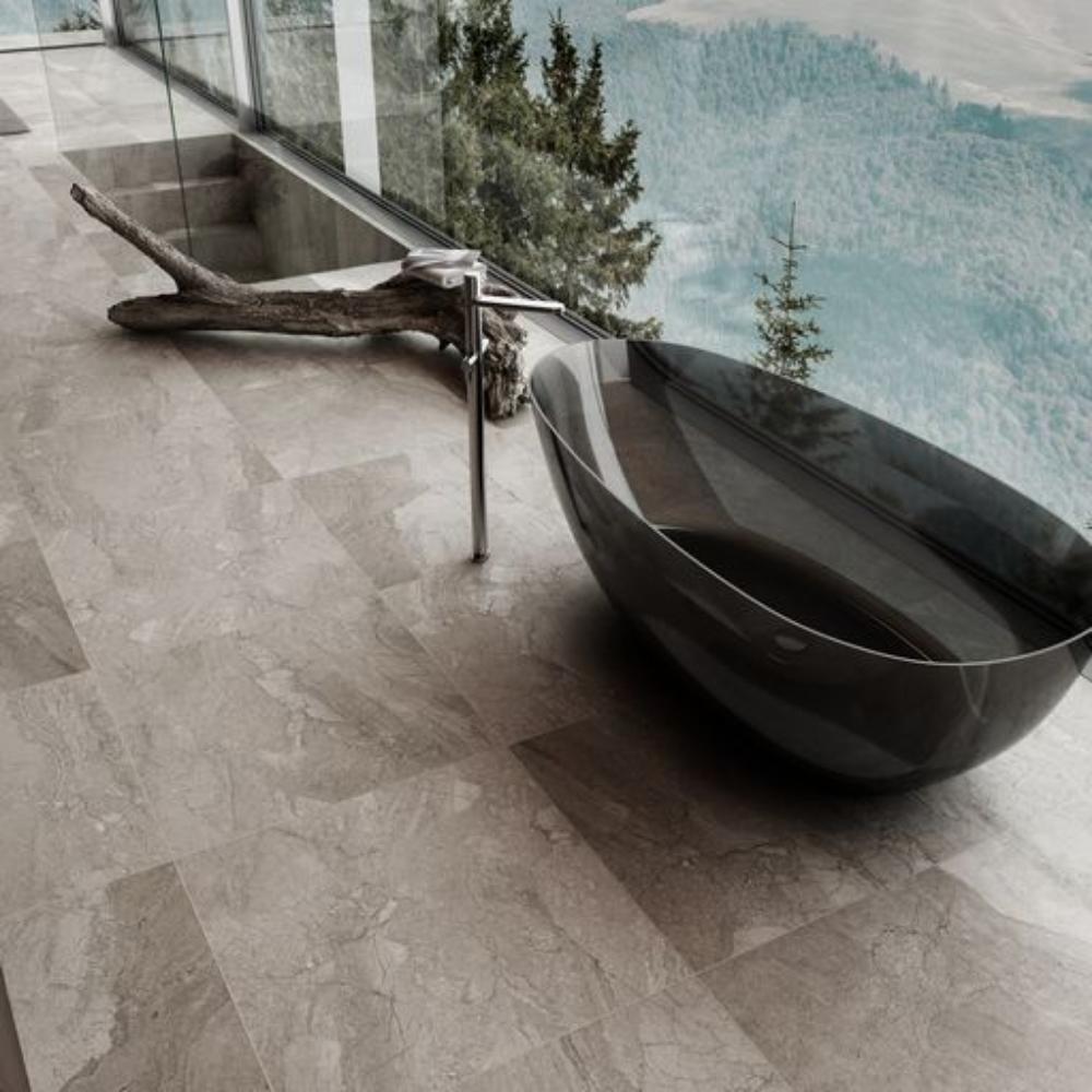Transparent Midnight Black Petii Egg shape Freestanding Bathtub with No-Overflow - 1500/1700