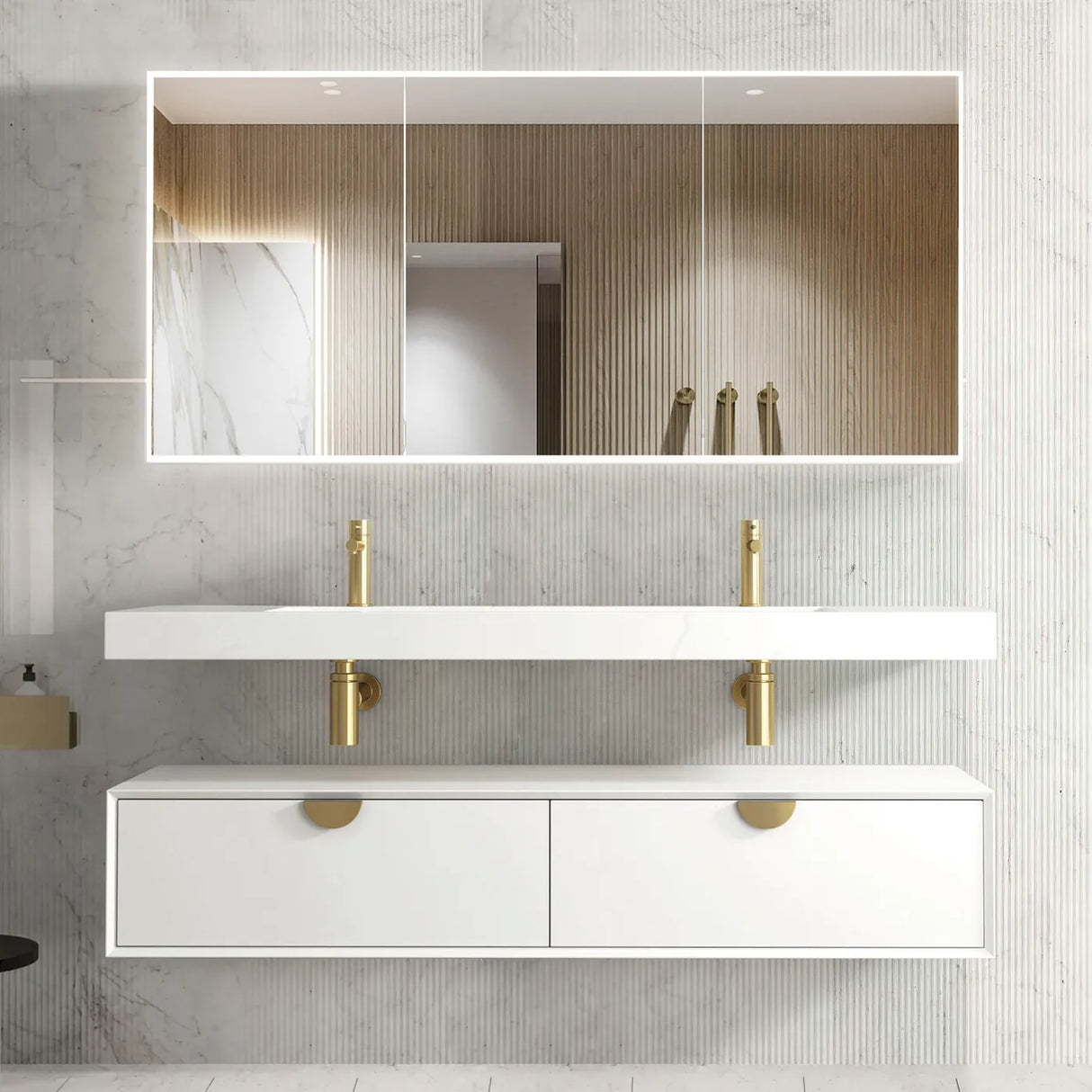 Tiara Wall Hung Vanity and Basin 1200mm White