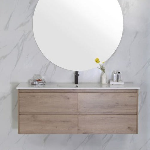 MAX MDF Wall Hung Vanity Max Oak (All Sizes)