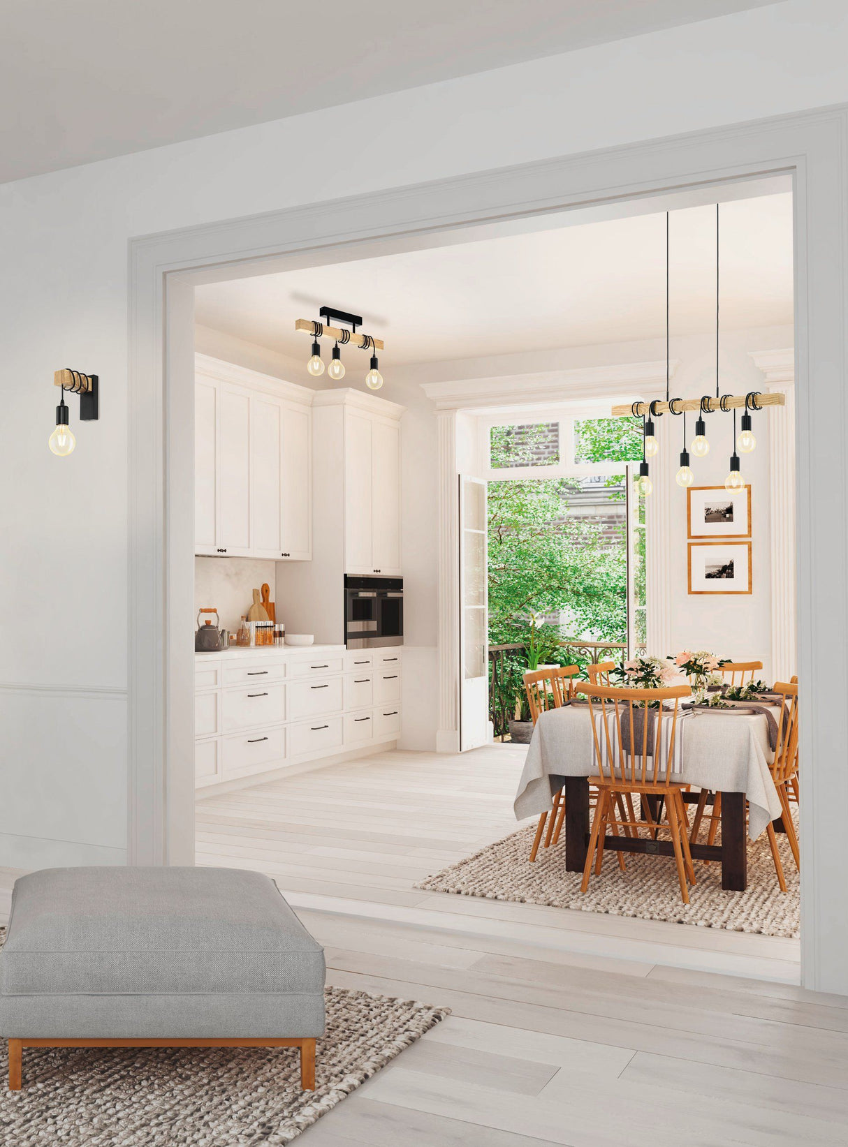 TOWNSHEND wall light Black Brown - Clearance