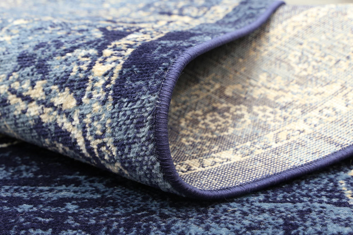 Arya Navy Blue Distress Rug