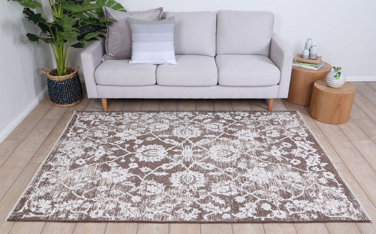 Rustic Vintage Classic, Amazing 2 in 1 Reversible Rug Beige