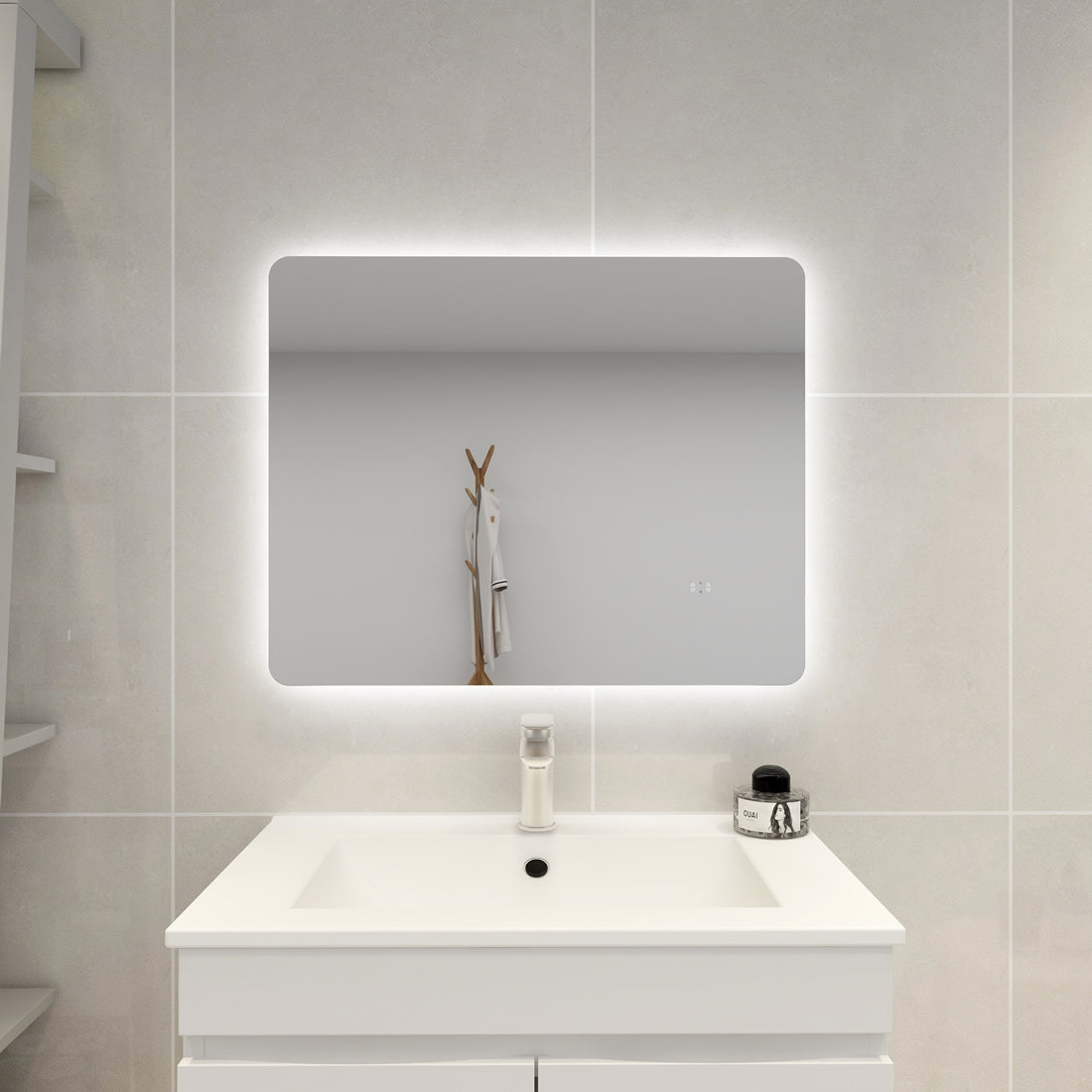 POS LED Rectangular Backlit Frameless Mirror 750/900