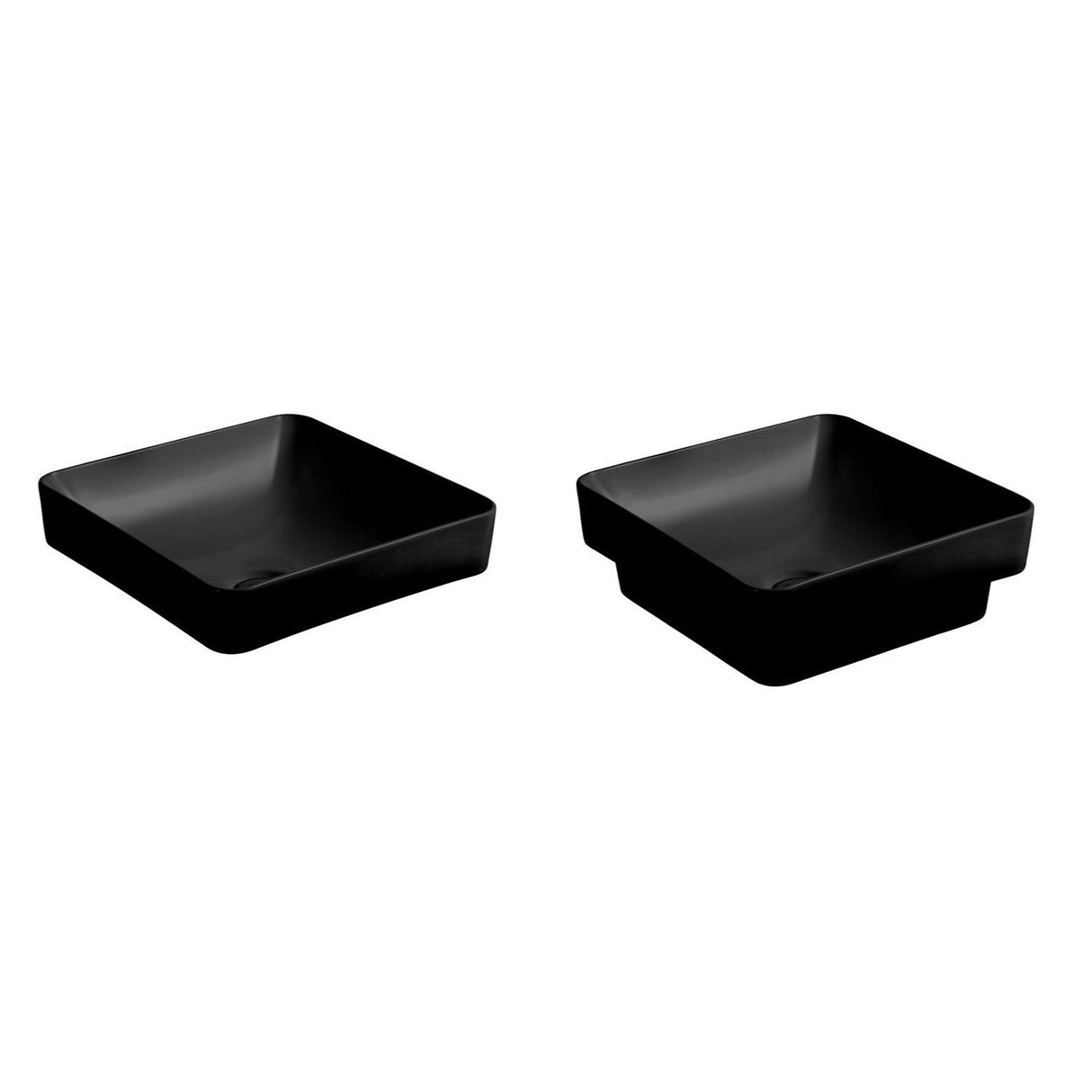 Stella Soft Matt Black Basin (Square: 370x370x140)