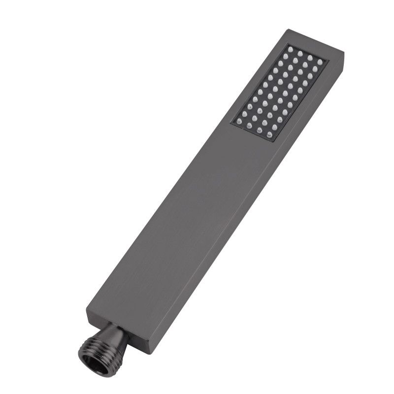AQU Brass Square Handheld Shower Spray Head - Brushed Gun Metal