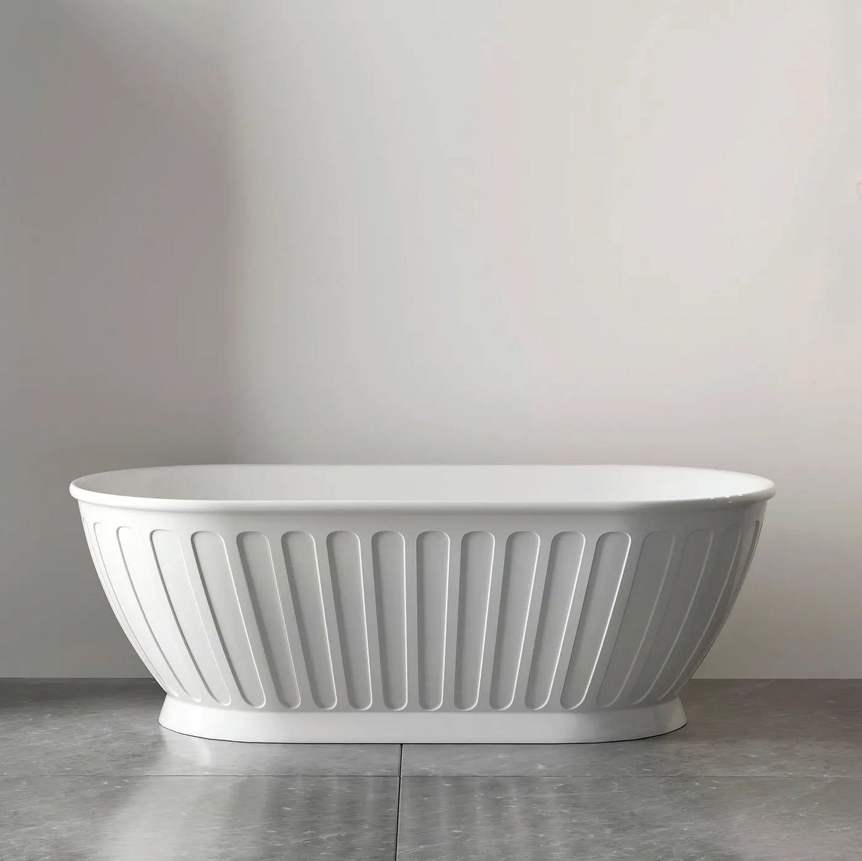 Attica Kensington Freestanding Overflow Bathtub - Gloss White
