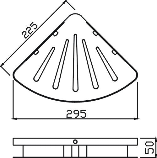 Universal Stainless Steel Corner Shelf (Chrome)
