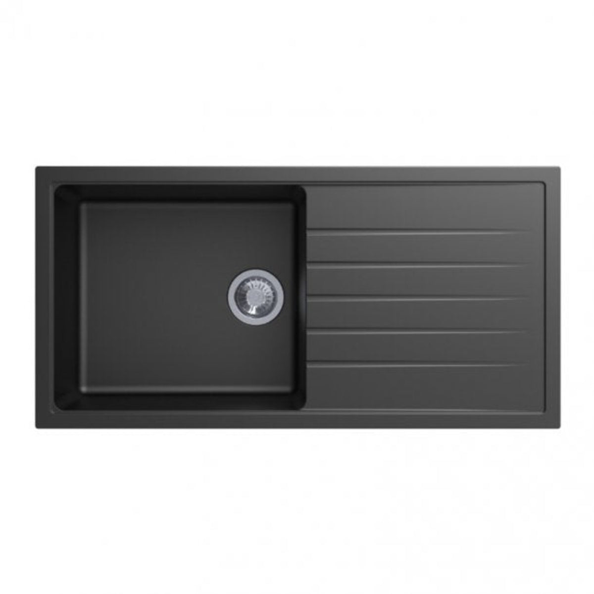 CARYSIL VIVALDI Black Granite Kitchen Sink with Drainboard 1000x500mm