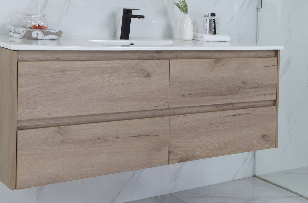 MAX MDF Wall Hung Vanity Max Oak (All Sizes)